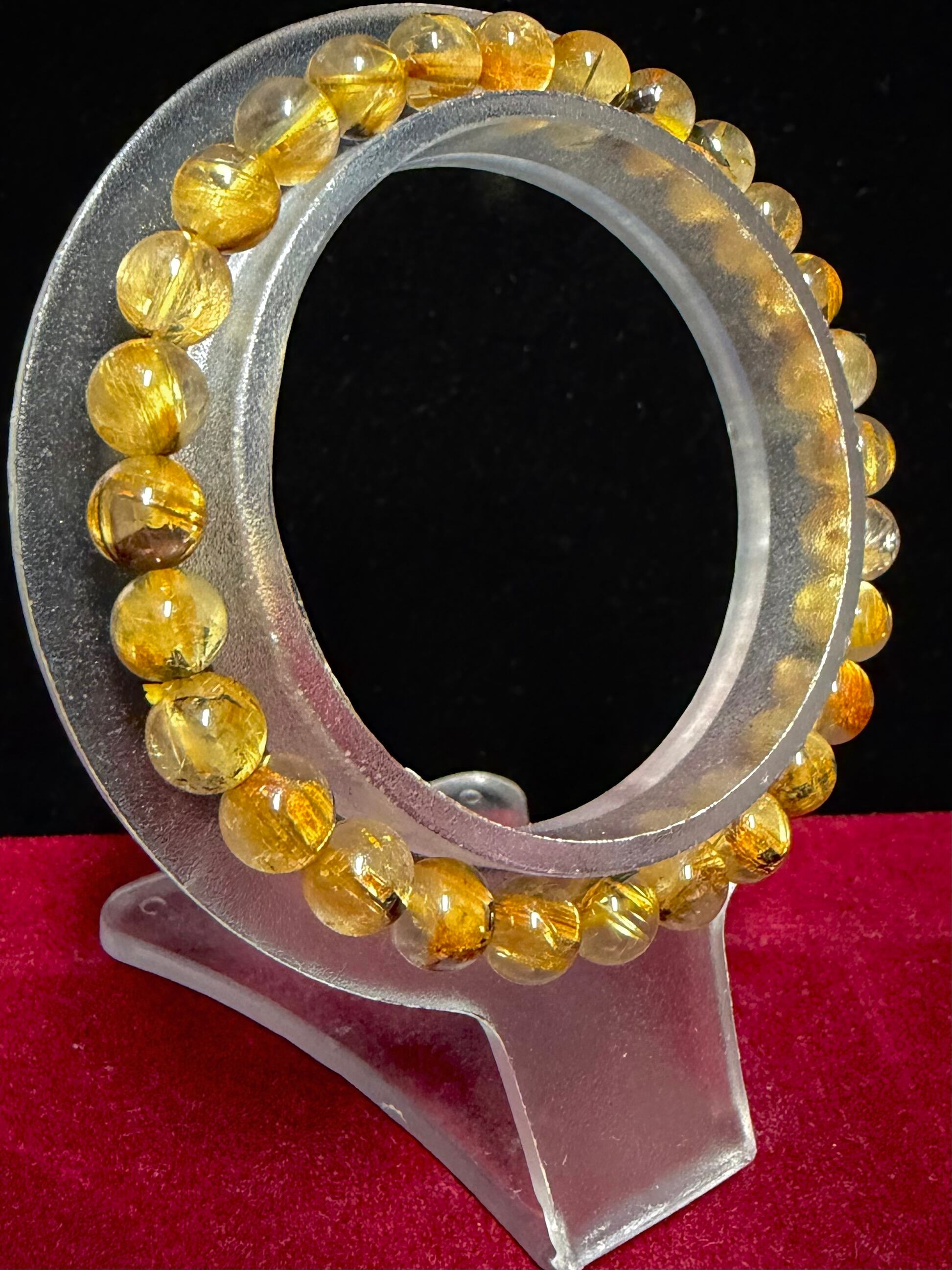6) 美品!「ゴールド・ルチル」ブレスレット6.5mm