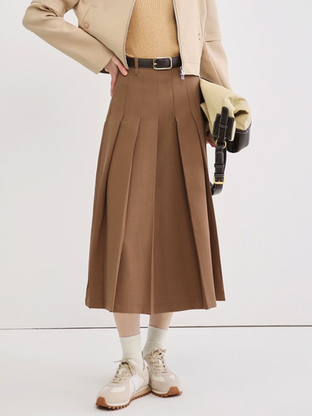 High-Waist Pleated Skirt