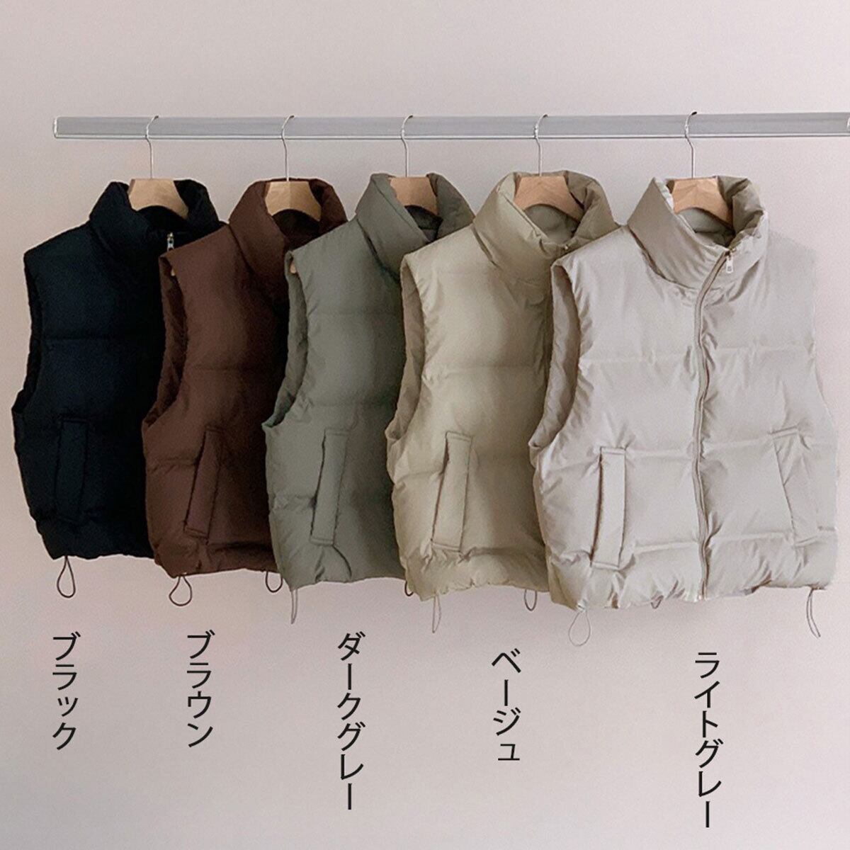 ダウンベスト 中綿 ダウン レディース 秋冬 韓国 防寒 保温 暖かい 軽量 大人 カジュアル ゆったり 重ね着 レイヤード ショート丈 ハイネック エコダウンジャケット 大人可愛い 大人女子