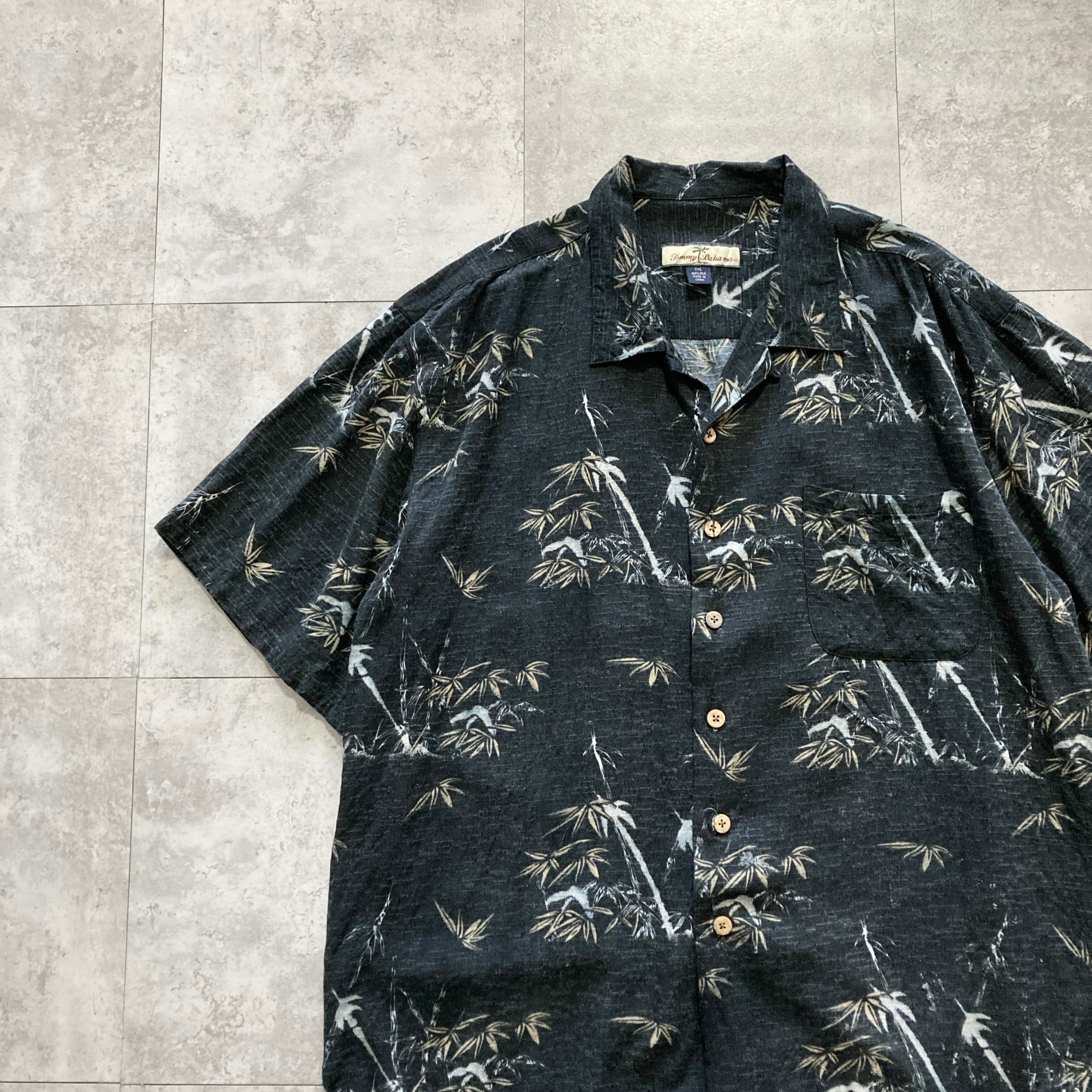 Size.M】Tommy Bahama トミーバハマ シルク100% 総柄 開襟シャツ