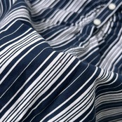 CUTTER & BUCK カッターアンドバック ストライプ デザイン 天竺 半袖 ポロシャツ M/ネイビー×ホワイト レディース