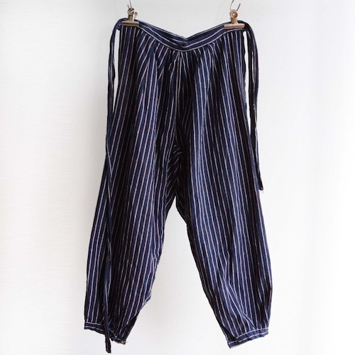 もんぺ 野良着 着物 パンツ 木綿 縞模様 ジャパンヴィンテージ 昭和 | Monpe Kimono Pants Noragi Japan Vintage Cotton Stripe Pattern