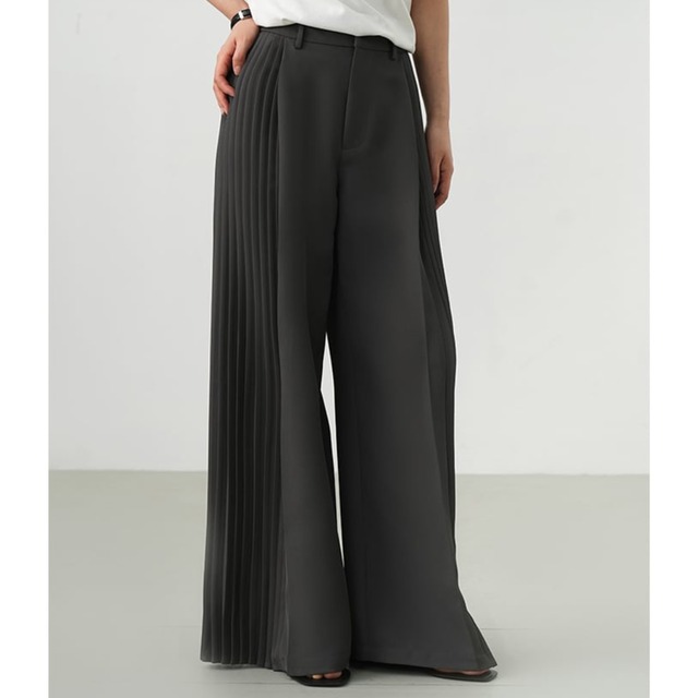 accordion draped wide-leg pants