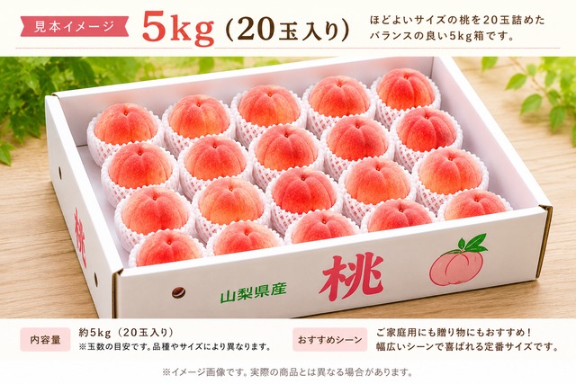 【びたみんセレクト】プレミアムもも贈答用５kg箱入（22~25玉）【山梨県産】