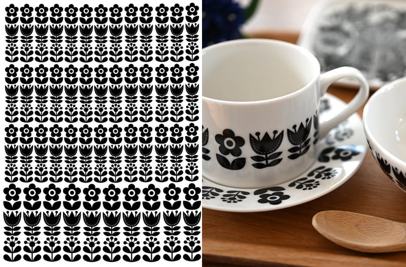 set割引2枚セット 北欧の森・Kokkola（ポーセリンアート 北欧