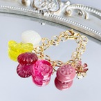 秋桜カラーのドロップキーホルダー チャーム バッグチャーム　コスモス
