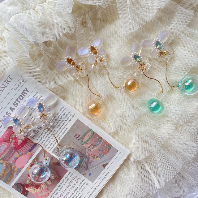 カラーウォーターバタフライピアス/イヤリング