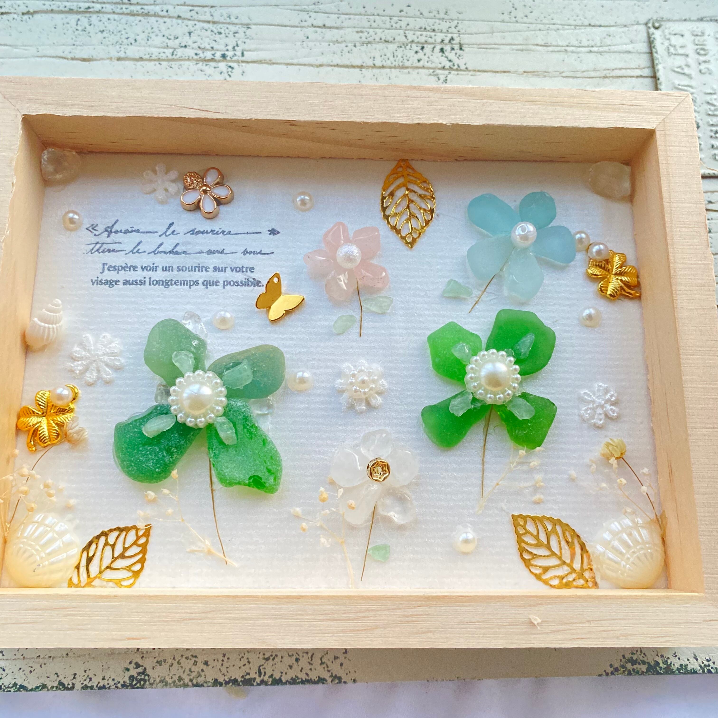 【両面作品】""癒しのクローバーとお花たち"