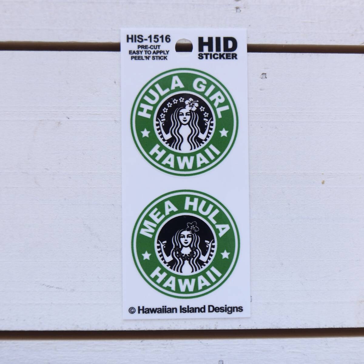 ★ハワイアン雑貨★HAWAII ステッカー/2ピース Hawaiian ミニシール/デカール/ハワイ/スタバ パロ/HULA GIRL/HID<HIS-1516>