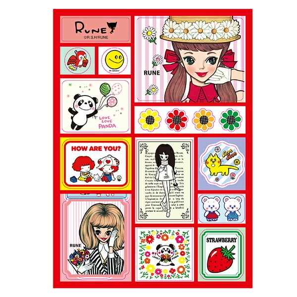 内藤ルネ キャノチェ ステッカー アソート 文具 シール | キャラクター