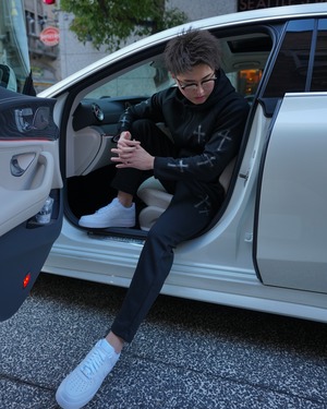 Cross Sweat Pants Black【BS25-002】