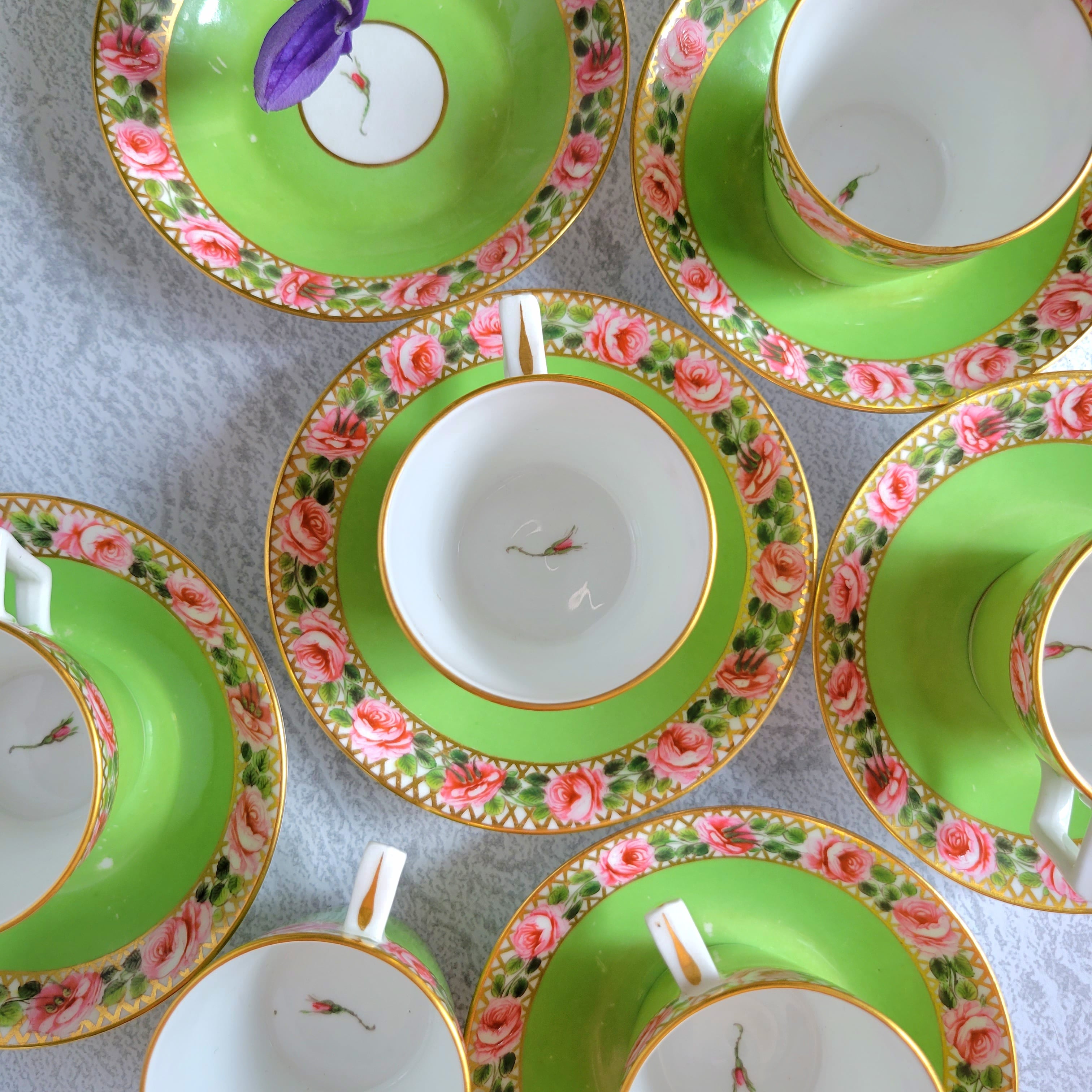 【ロイヤルクラウンダービー】1860年代製 デミタスカップ＆ソーサー ６客セット