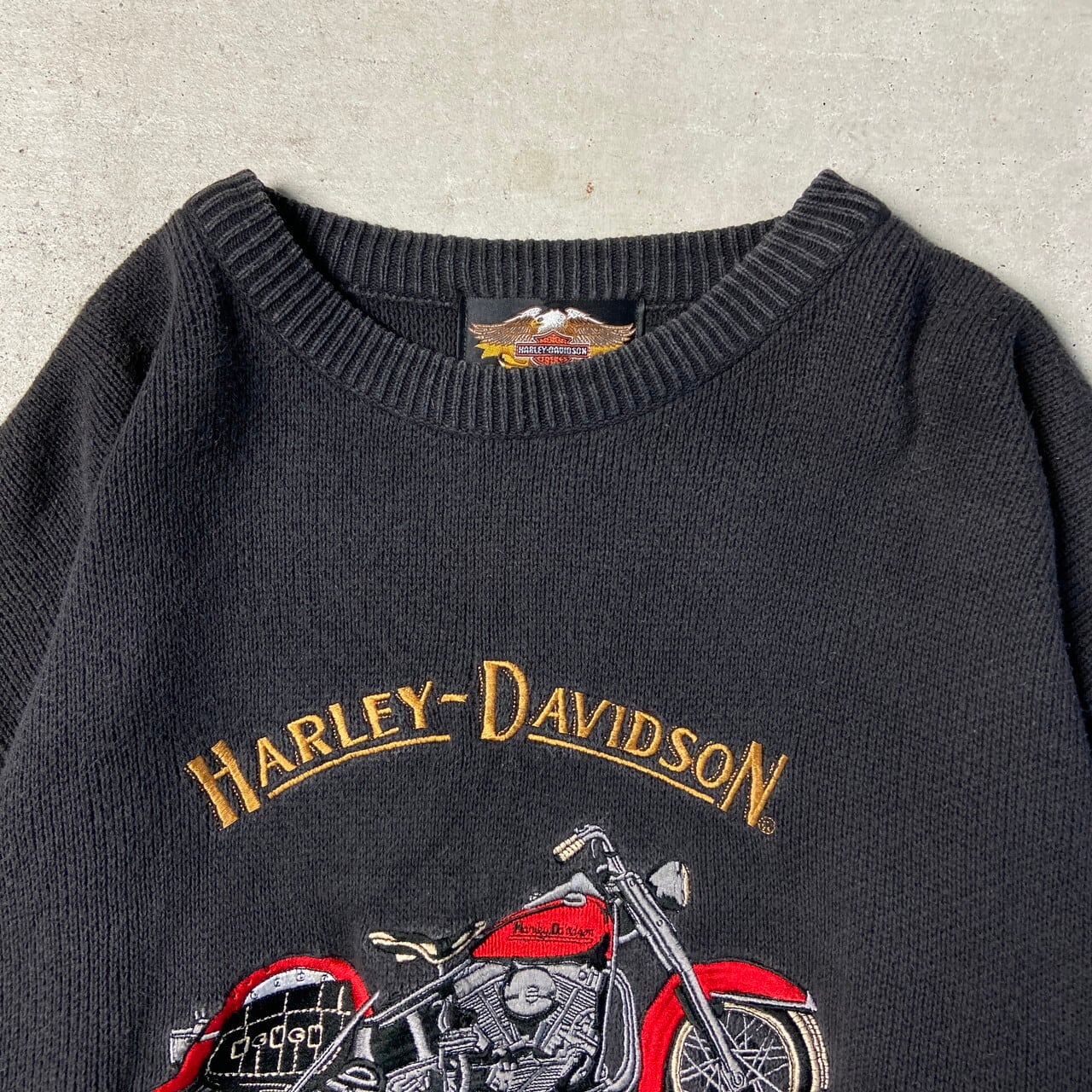 90年代 USA製 Harley-Davidson ハーレーダビッドソン コットンニット 