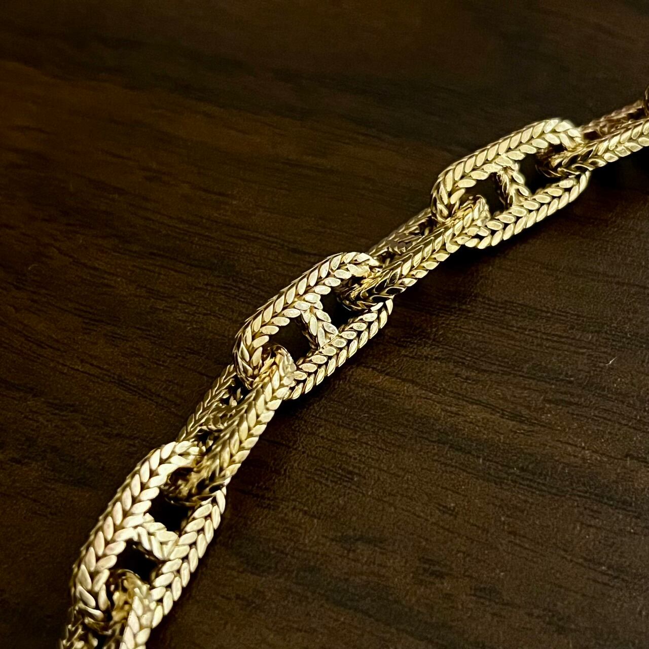 ◇VINATGE HERMES Chaine d'Ancre Tressée Bracelet TGM 11