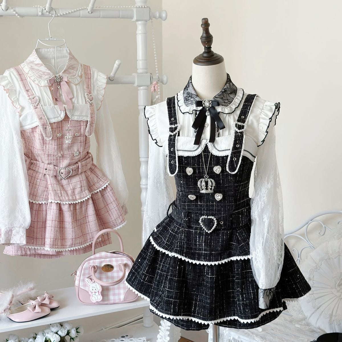 地雷系・量産型チェック柄JSKセットアップ：JSK | Maiden's Rêve