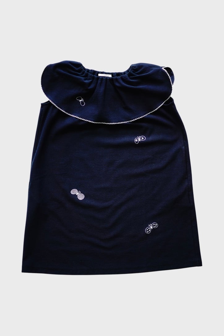 〈 mina perhonen 25SS 〉 choucho "ワンピース" / ネイビー / 140?150cm / ADS8465PD