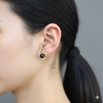 ☆再販人気商品　大ぶりイヤーカフ　①グリーンアゲート②オニキス/真鍮