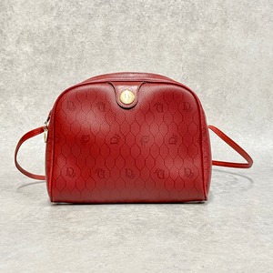 Christian Dior ディオール ハニカム柄 ショルダー レッド 7016-202205