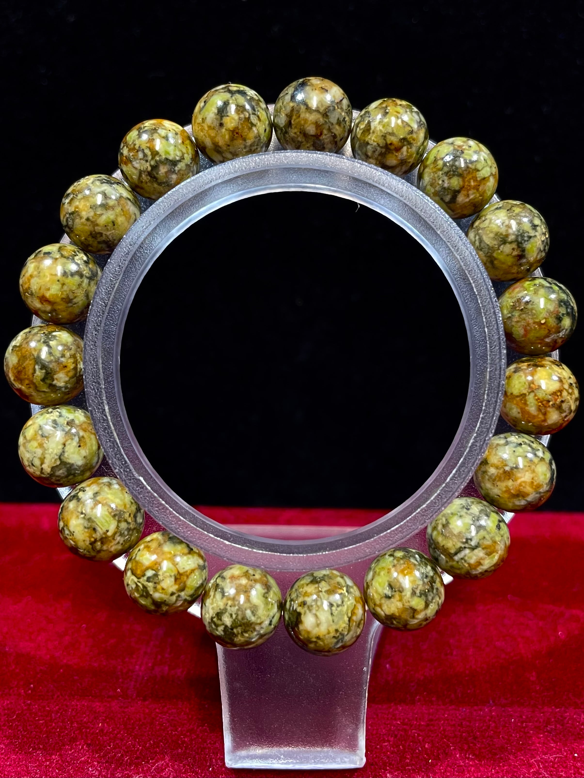 3) 超ゼロ磁場パワー!「蓮花山」無限大♾️ブレスレット10mm(グリーン)