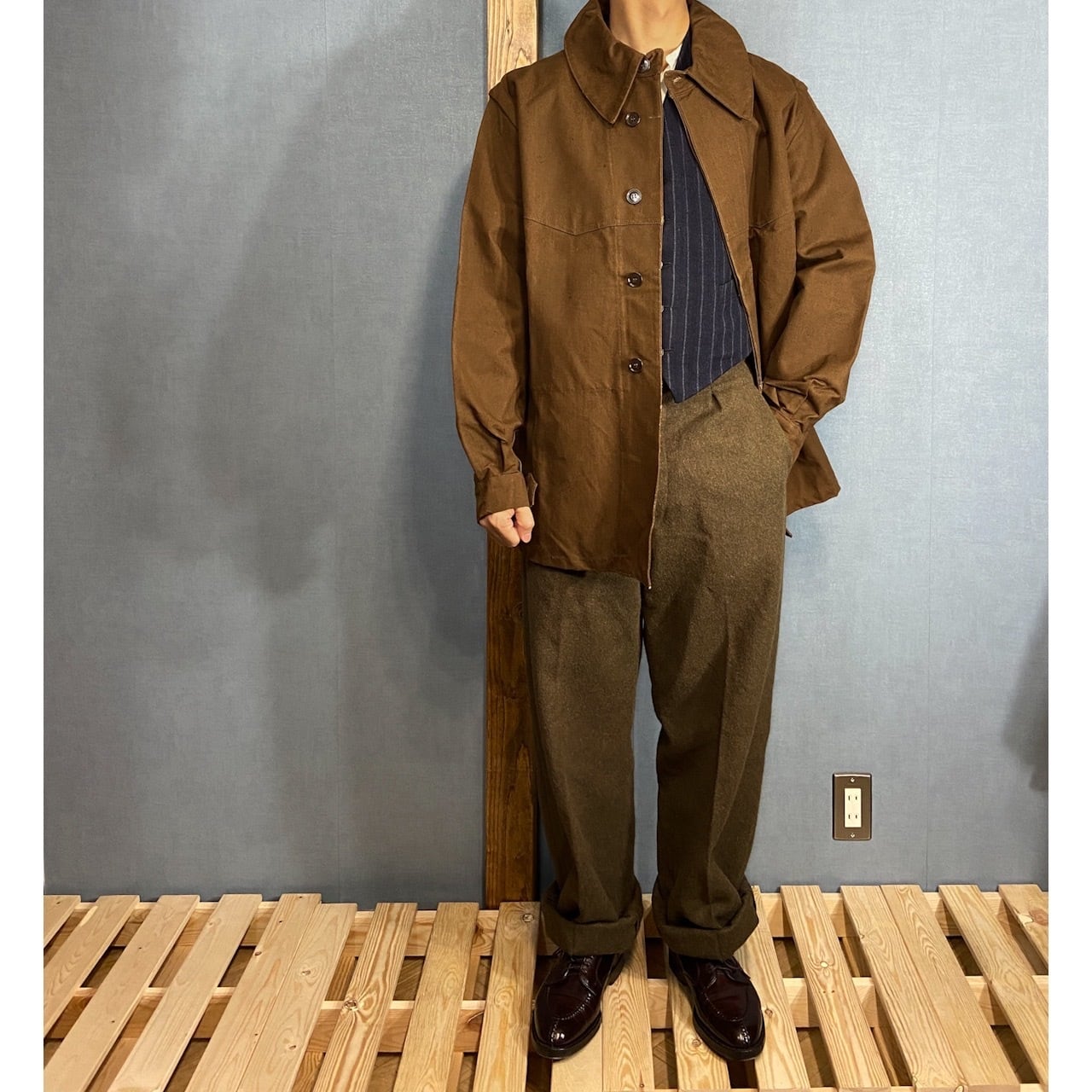 1940s, DS】“SNCF” French Railways Work Jacket With Metis Fabric