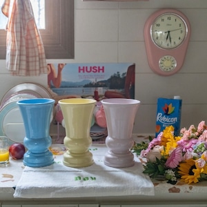 pastel ceramic vase 3colors / パステル セラミック ベース オブジェ 花瓶 大型 韓国インテリア雑貨