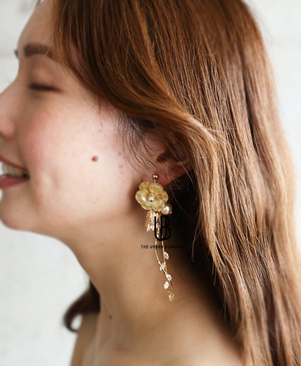 Fli?n イヤリング ゴールド フラワー ウェディング アクセサリー 商品番号: AC0111
