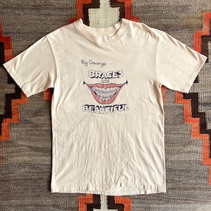 1970s Hanes BEEFY‐T Mouth Tee M Made in USA G997