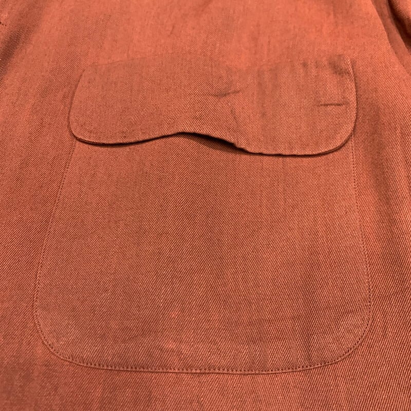 古着 ビンテージ 80s 茶 オレンジ シルク オーバーサイズ 長袖シャツ 希少 古着 40s Chippewa ロングポイント襟 レッド × オレンジ チェック