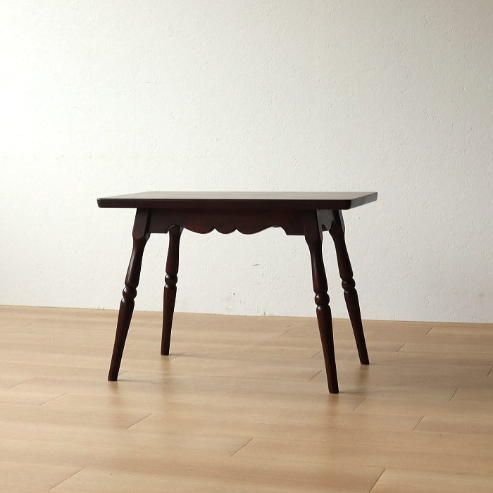 アンティーク ロクロ脚 引き出し3杯 無垢材 文机 古家具 トチ | RENOKA