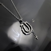 OPEN HORSESHOE LARGE with CROSS #2 with GODSIZE® I.D. TAG NECKLACE XL / オープンホースシューラージ ウィズ クロス #2ネックレス ゴッドサイズ® I.D.タグXL