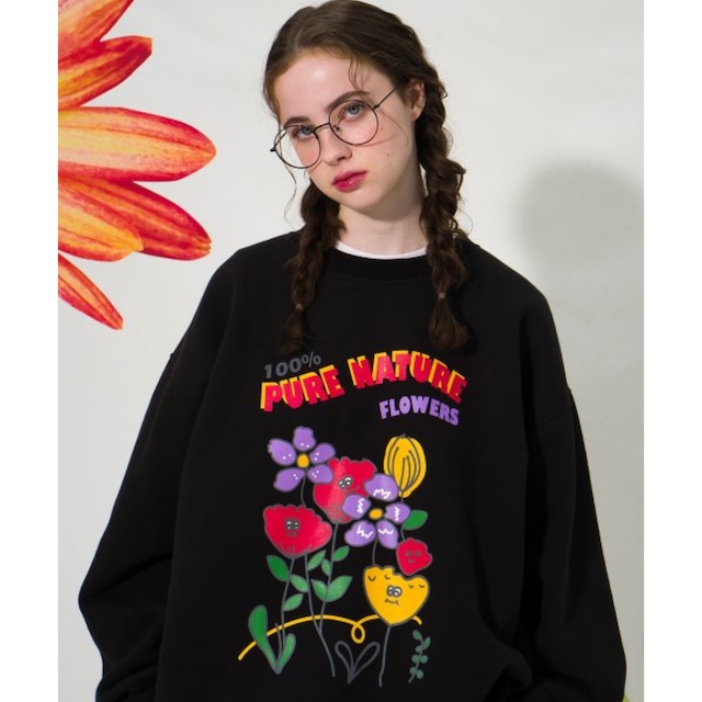 [MAINBOOTH] Pure Nature Sweatshirt(JET BLACK) 正規品 韓国ブランド 韓国通販 韓国代行 韓国ファッション トレーナー