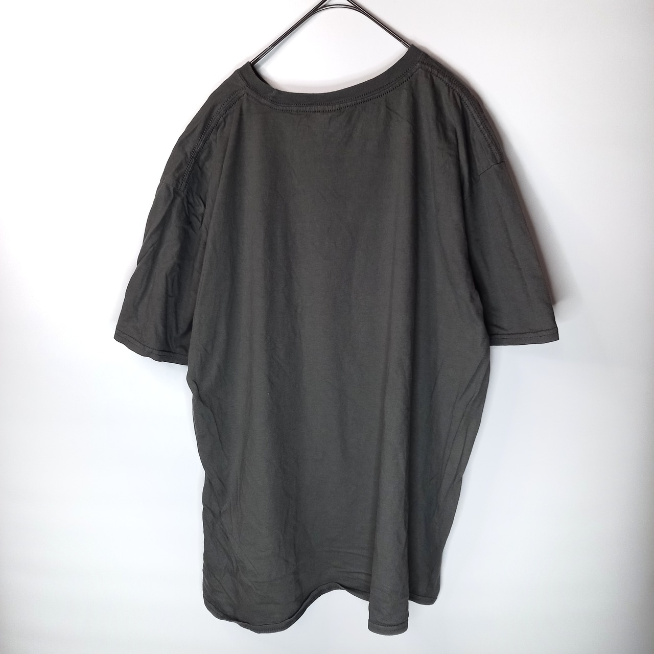 ギルダン　クルーネック　プリントTシャツ　半袖　オーバーサイズ　グレー　XL