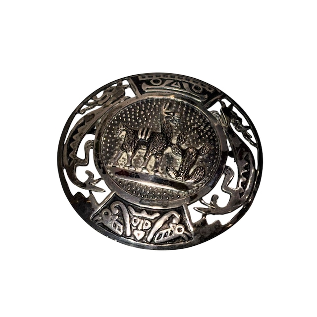 vintage engraved silver brooch