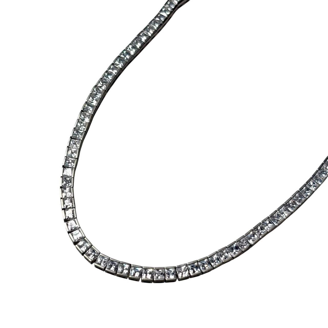 vintage silver tennis necklace