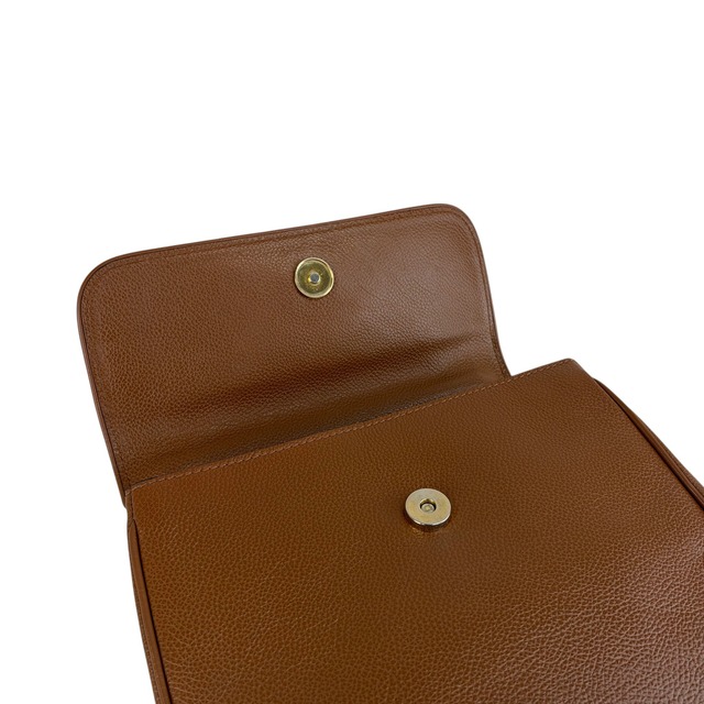 CELINE セリーヌ ショルダーバッグ ブラウン マンテル レザー 2WAY ハンドバッグ vintage ヴィンテージ オールド p67n53