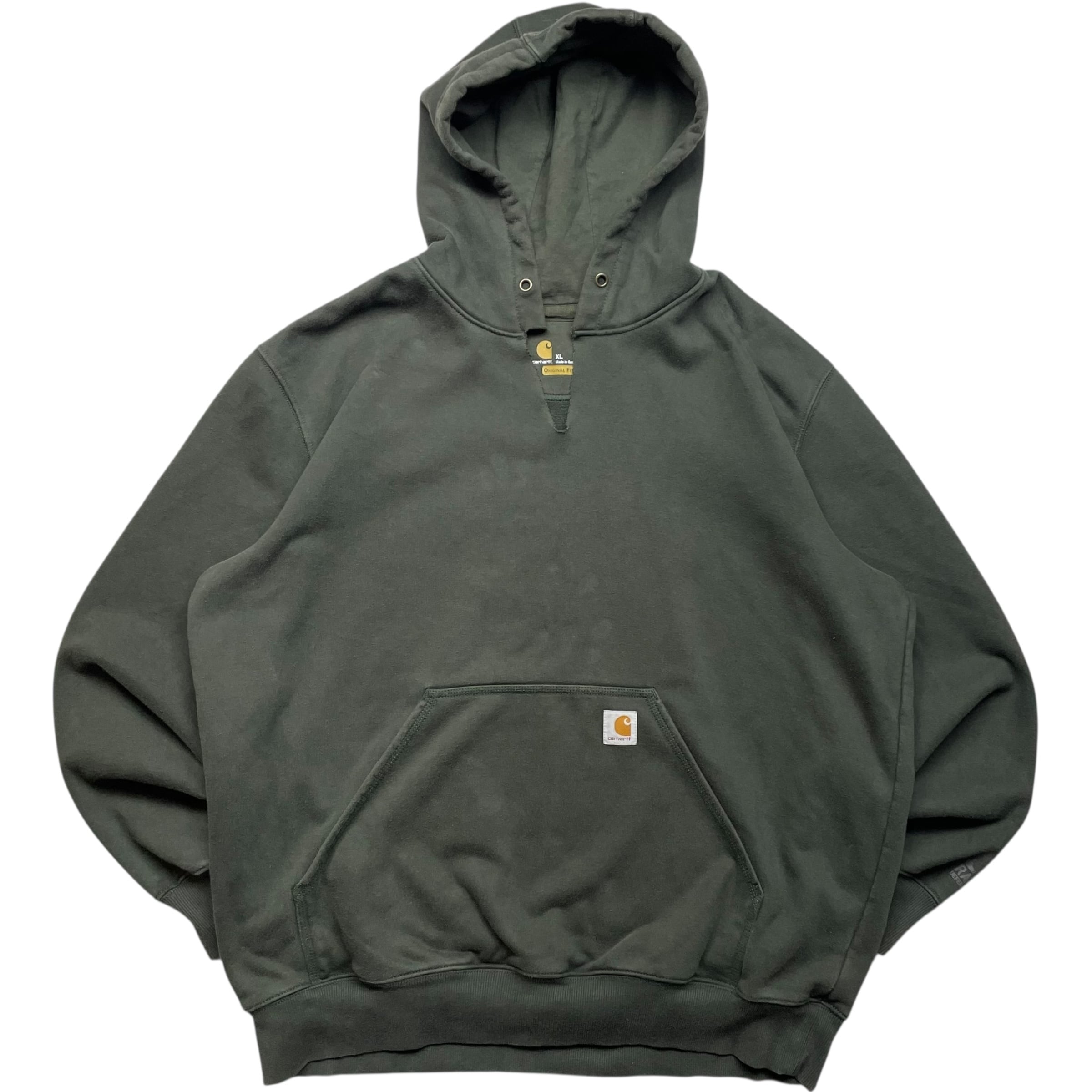 《XL》Carhartt カーハート スウェット パーカー 無地 ダークグリーン no.9348