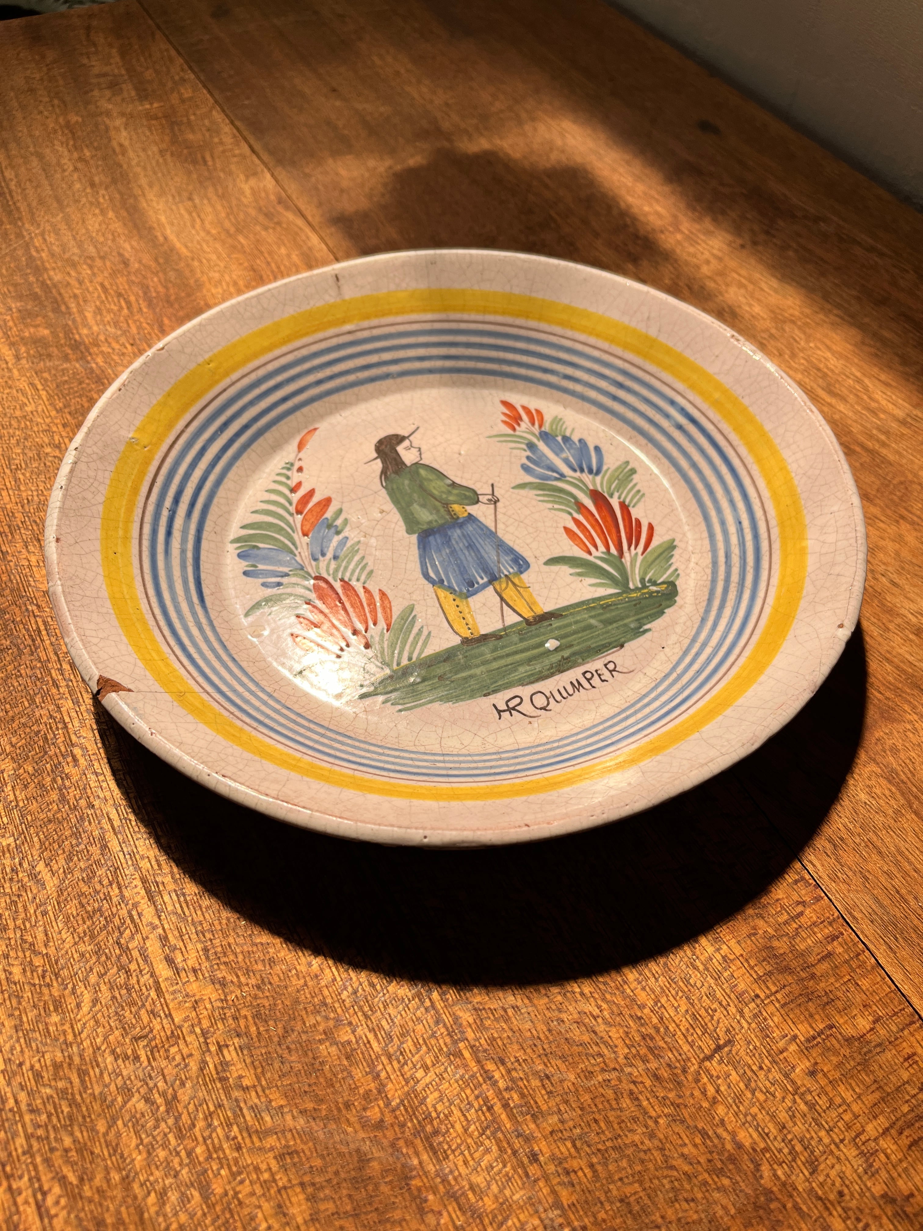 HENRIOR QUIMPER plate handpainted | 家貨屋 kakaya