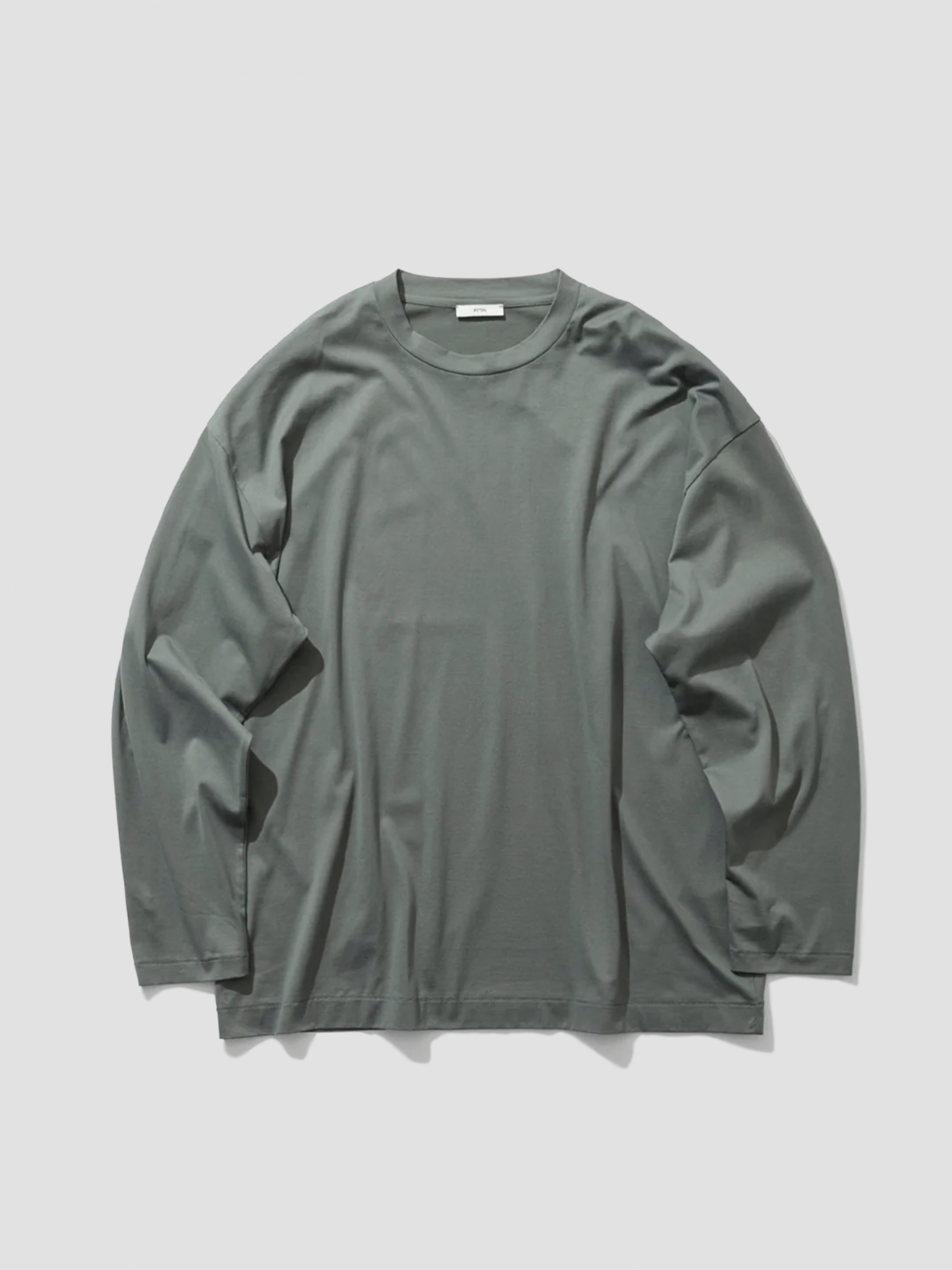 ATON SUVIN 60/2 OVERSIZED LONG SLEEVE T-SHIRT KHAKI KKAGLM0018