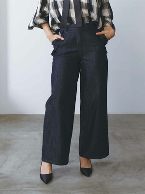 PICCIN ポケットフリルラメデニムパンツ