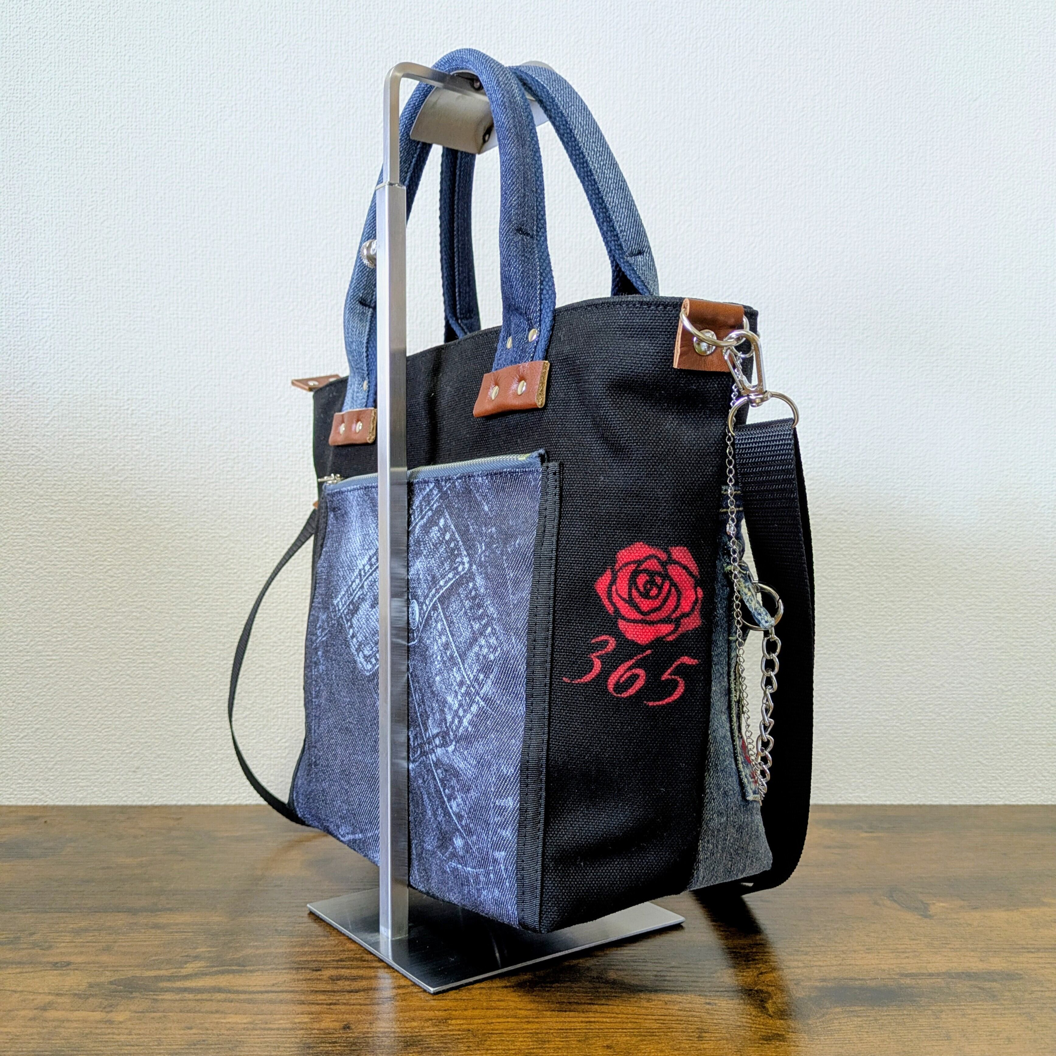 Lace Noir】デニムリメイクトートバッグ | pipin