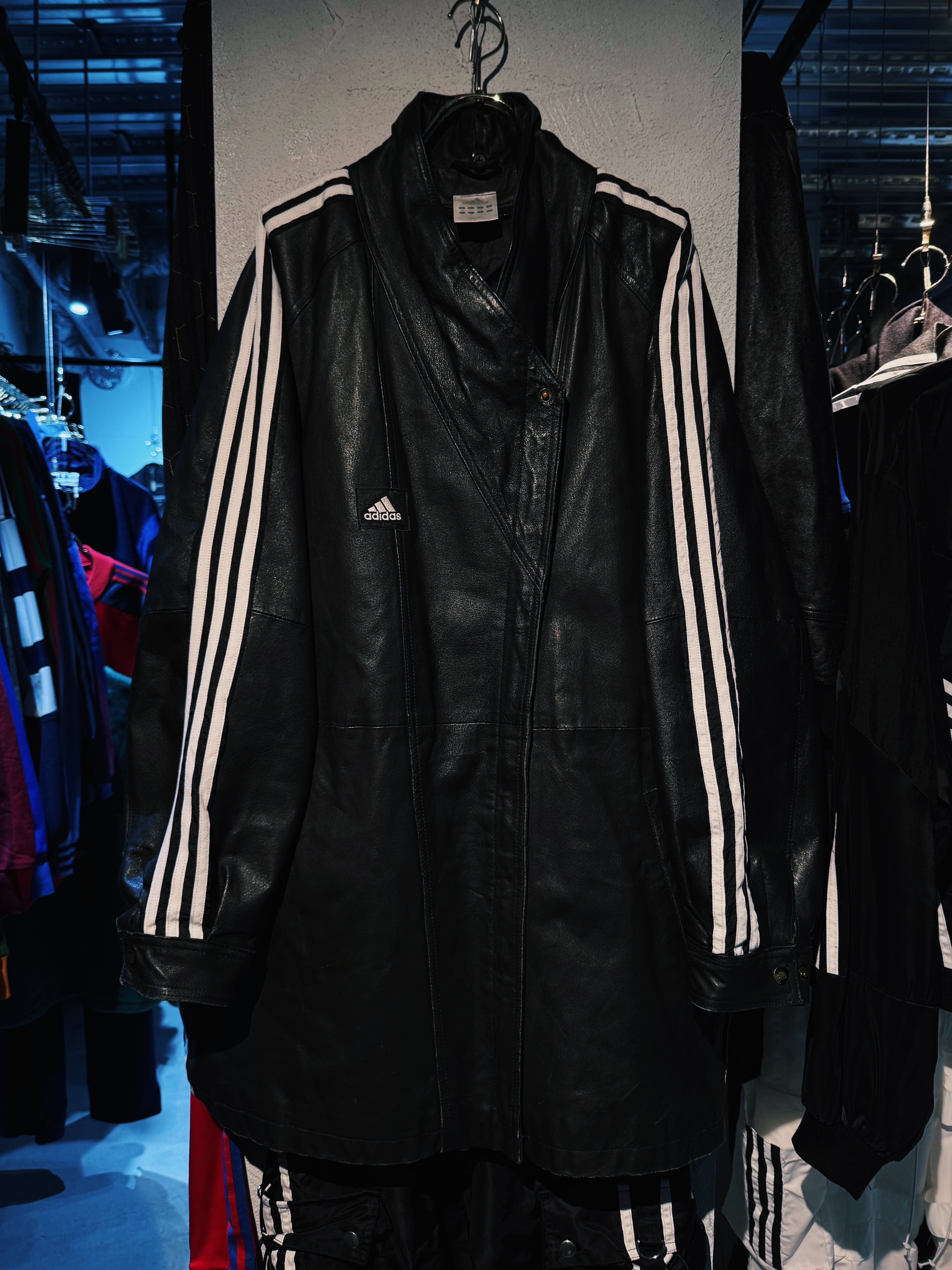 【D4C】special "original re:make" three stripe design vintage leather jacket three stripe edition