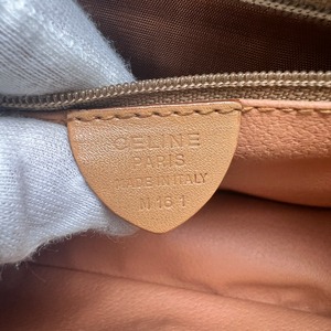 CELINE セリーヌ マカダム レザー ショルダーバッグ ブラウン A-14112