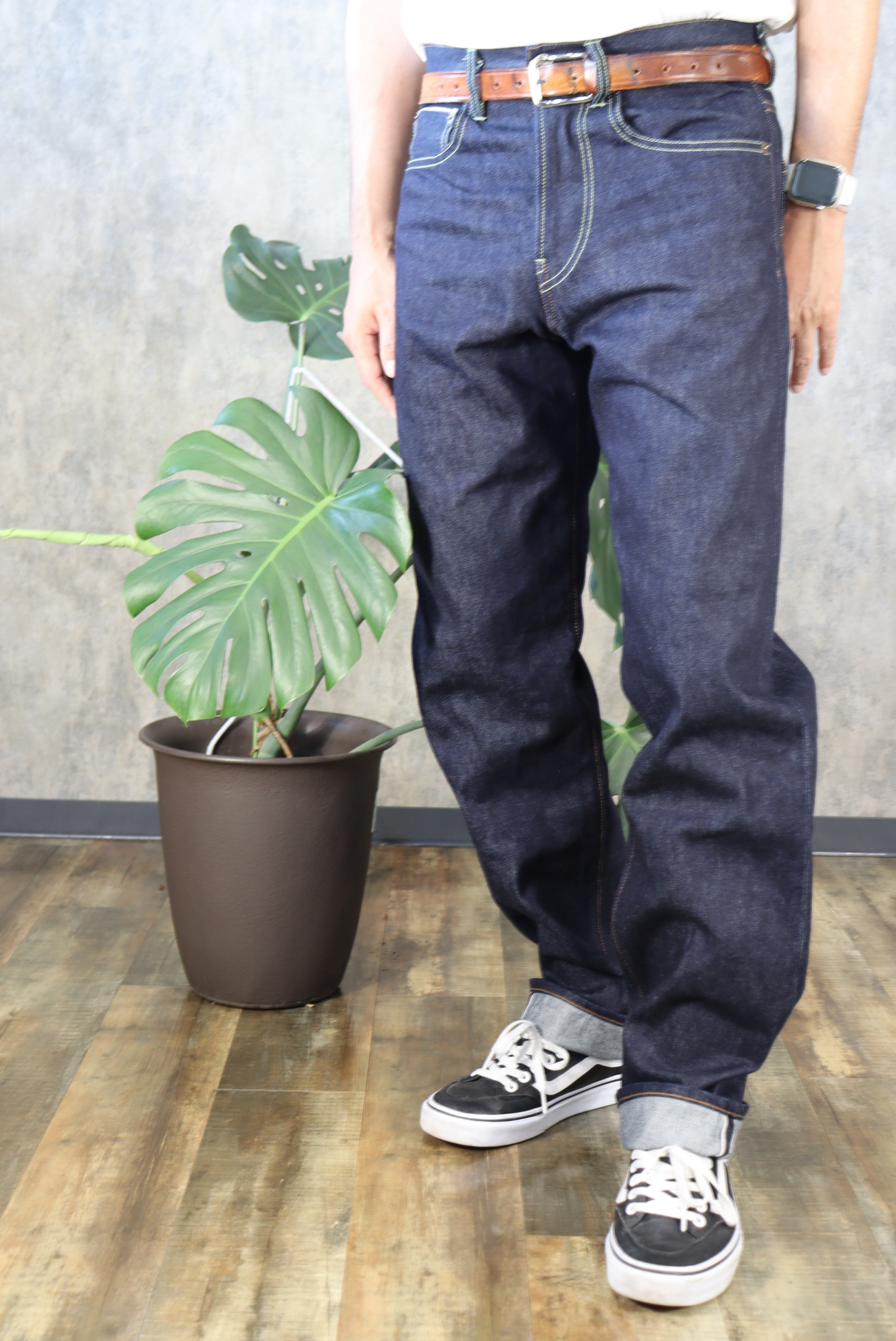 美落ち加工リップヴァンウィンクル日本製セルビッジデニムw29革パッチ