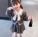 卒園式 子供服 ジャケット シャツ スカート スリーピース 3点セット スーツ チェック柄スカート レース リボン 長袖シャツ プリーツスカート 可愛い 制服 入園式 入学式 女の子 ガールズ キッズ