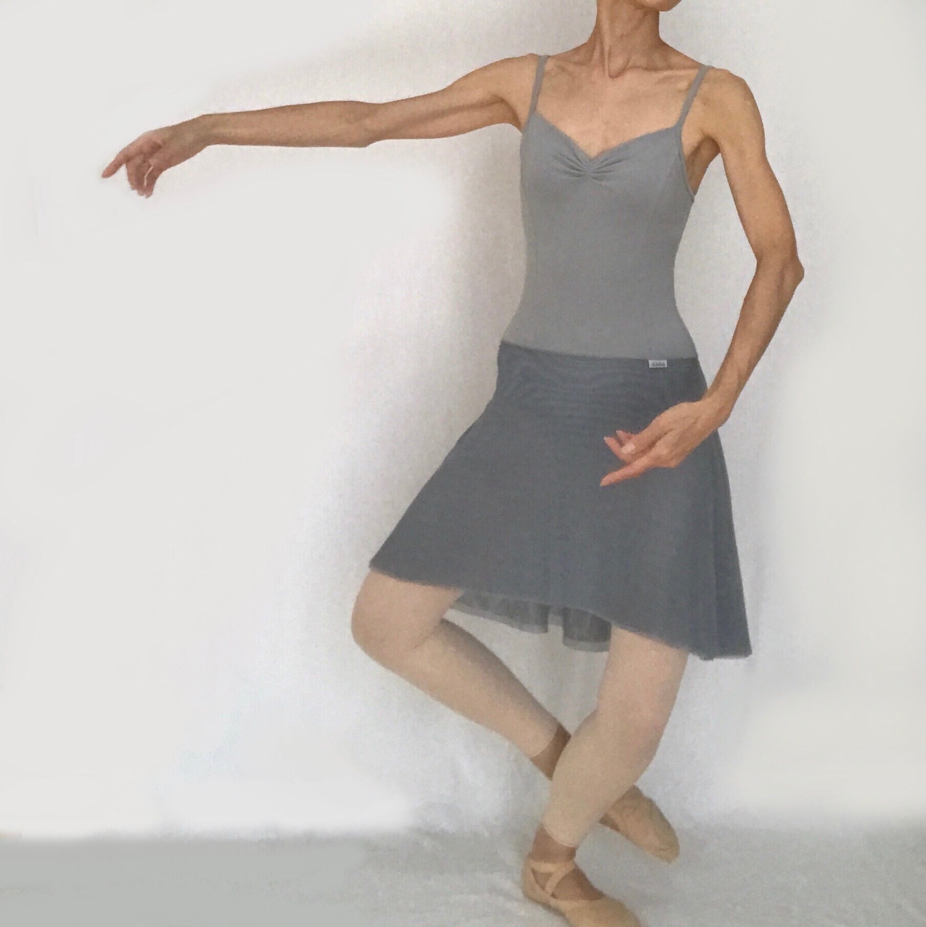 stina バレエ プルオンスカート グレー ◇Minimalist Ballet Skirt: ANTIQUE GRAY (ミニマリスト・プルオン