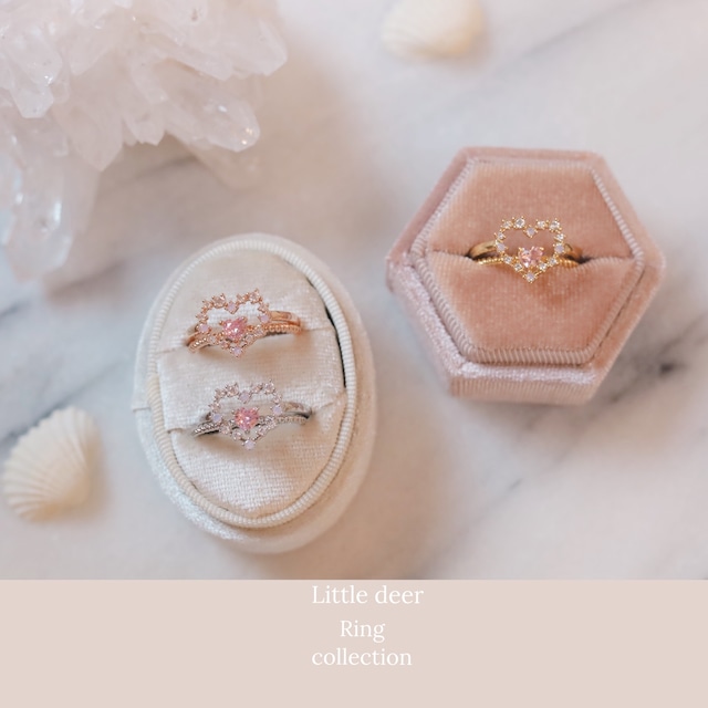 【お得リング2点セット】heart ring set  b0935