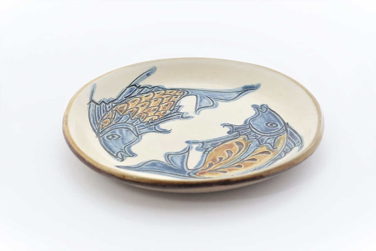 7寸プレート 魚紋