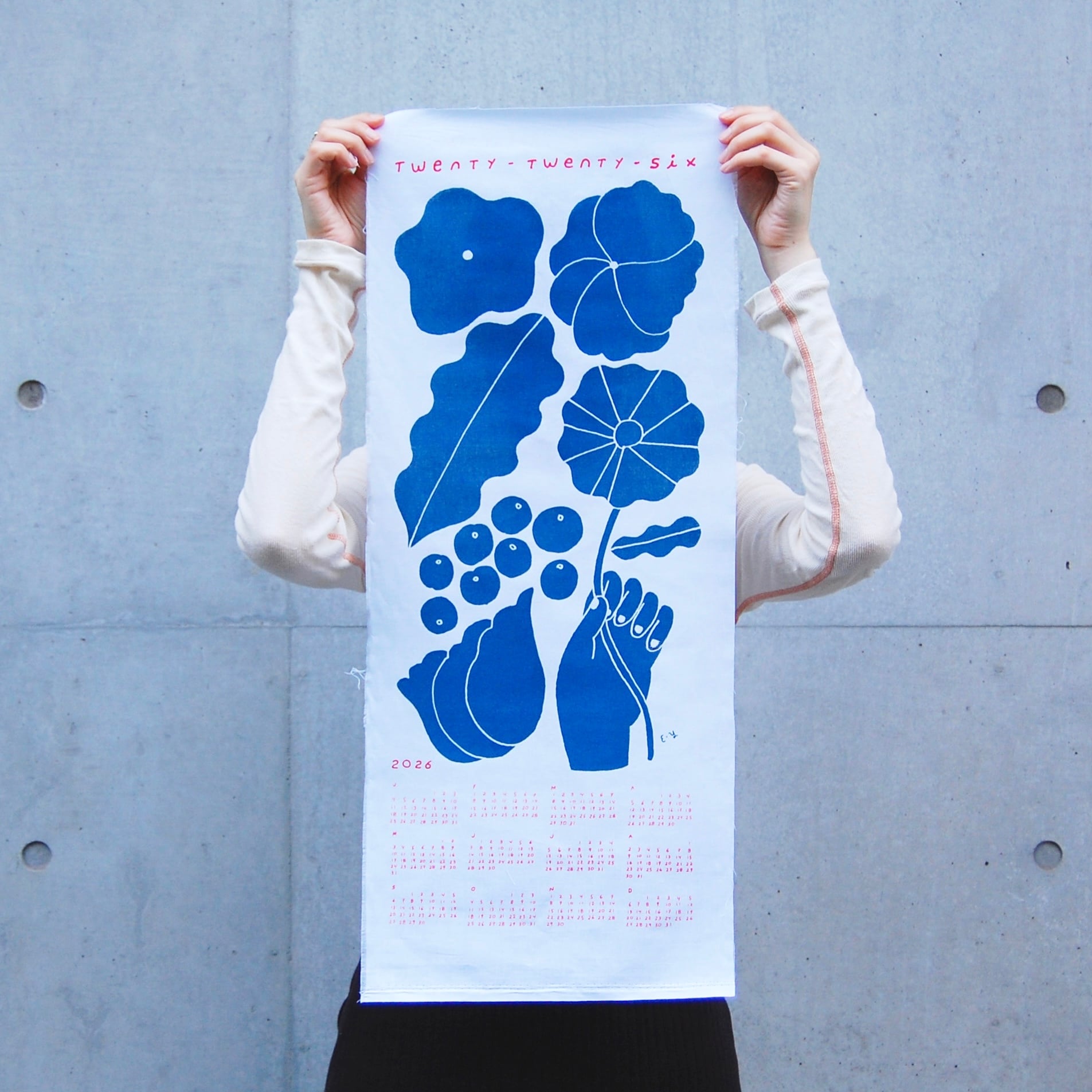 2026 CALENDAR (Navy / Green) | Emi Yokogoshi