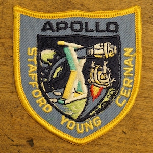 790G9 アポロ10号 APOLLO X STAFFORD YOUNG CERNAN  NASA 1960～70年代 アイロンワッペン デッドストック アメリカ US物 刺繍 素材 アンティーク ヴィンテージ
