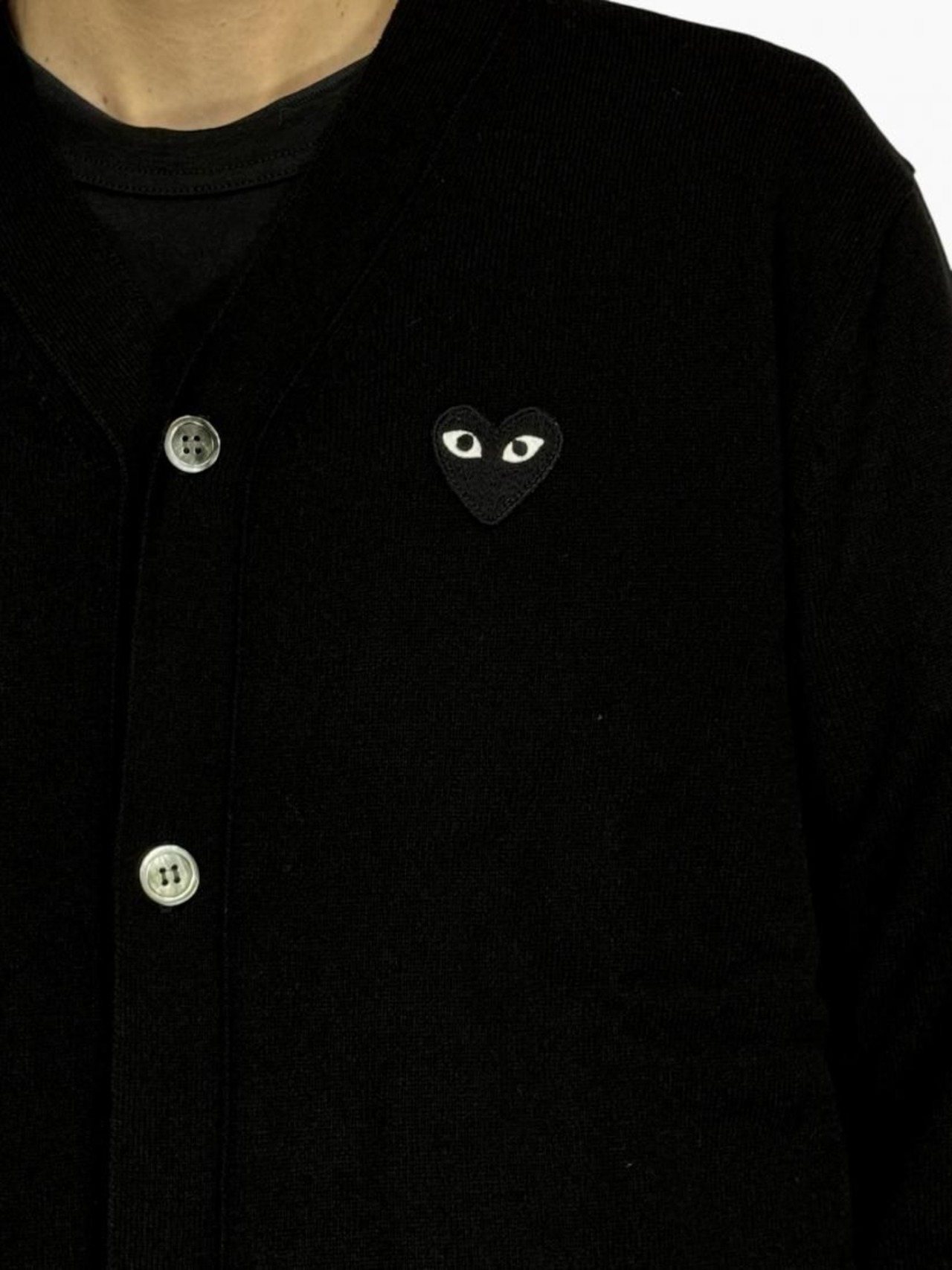 【PLAY COMME des GARCONS】N024 カーディガン黒エンブレム (メンズ)